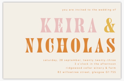 Design Preview for Wedding Invitation Templates, Flat 18.2 x 11.7 cm