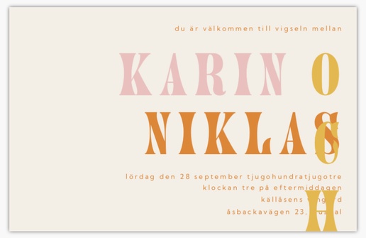 Förhandsgranskning av design för Designgalleri: Djärv Bröllopsinbjudningar, Enkelt 18.2 x 11.7 cm
