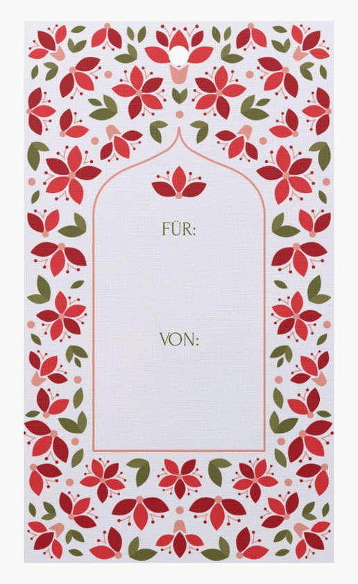 Designvorschau für Designgalerie: Produktanhänger Florale Muster, 5 x 9 cm Leinenpapier