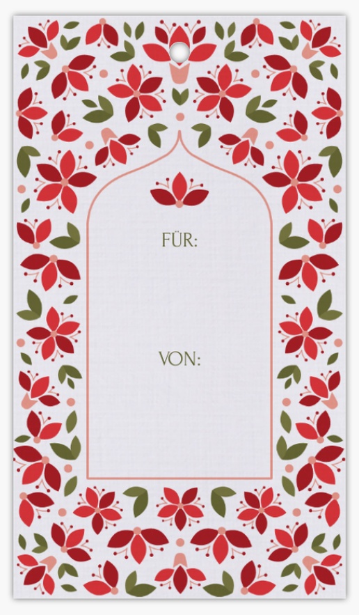 Designvorschau für Designgalerie: Produktanhänger Florale Muster, 5 x 9 cm Leinenpapier