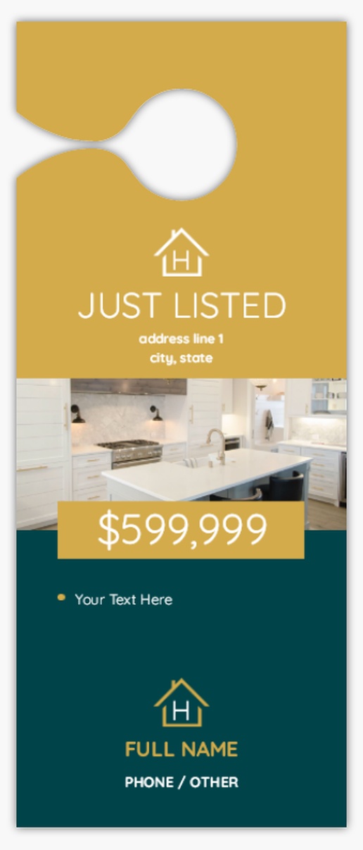 A just listed real estate agent yellow gray design for Modern & Simple