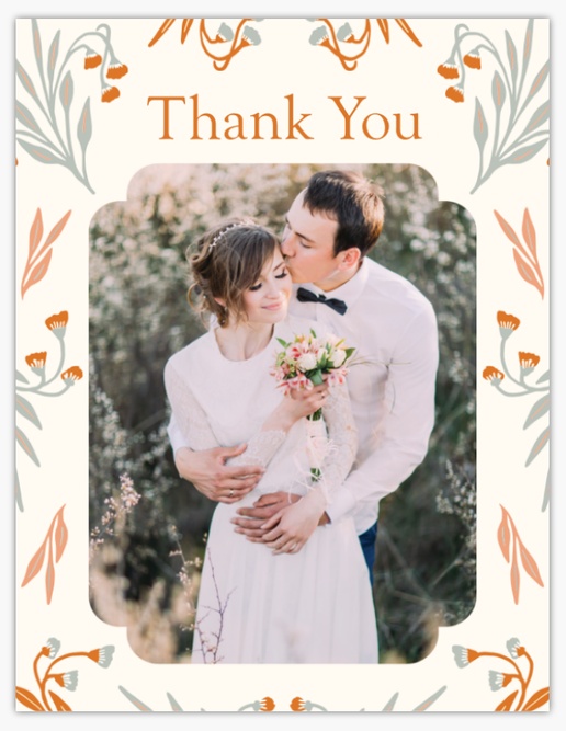 A wedding thank you vintage white gray design for Photo with 1 uploads
