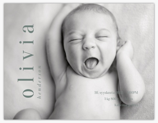 Mallin esikatselu Mallivalikoima: Ilmoitukset vauvan syntymästä Vauvakortti, 13,9 x 10,7 cm