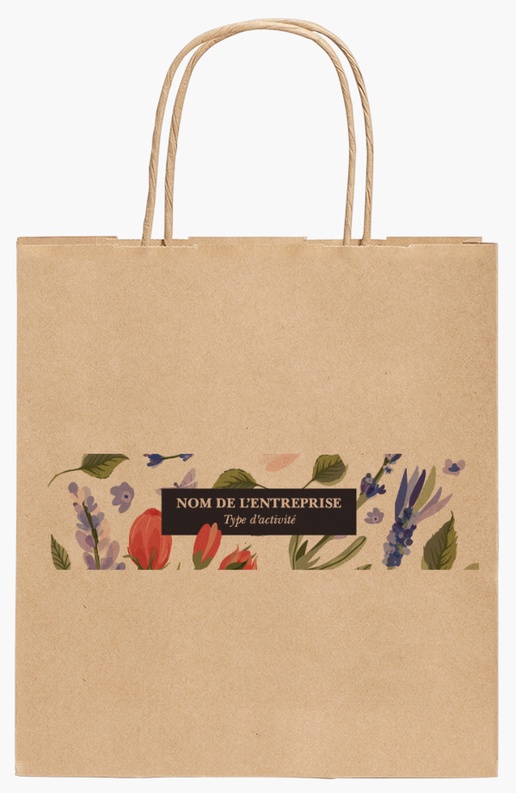 Aperçu du graphisme pour Galerie de modèles : sacs en papier kraft pour fleurs et verdure, 19 x 8 x 21 cm