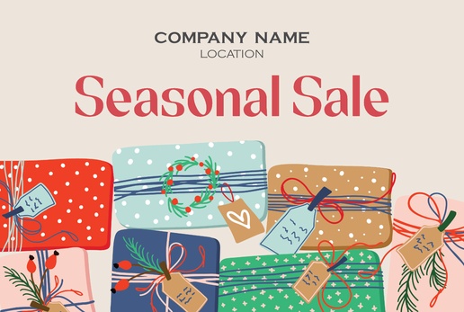 A seasonal sale holiday cream gray design