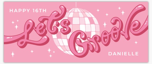 A 70s theme disco ball pink design for Birthday