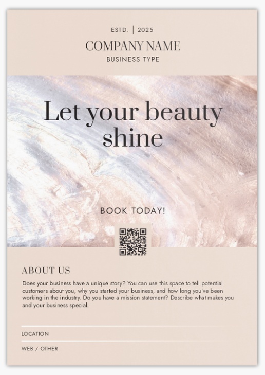 Design Preview for Design Gallery: Beauty Consulting & Pampering Postcards, A5 (148 x 210 mm)