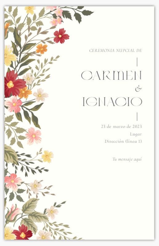 Vista previa del diseño de Galería de diseños de programas de boda, 21,6 x 13,9 cm