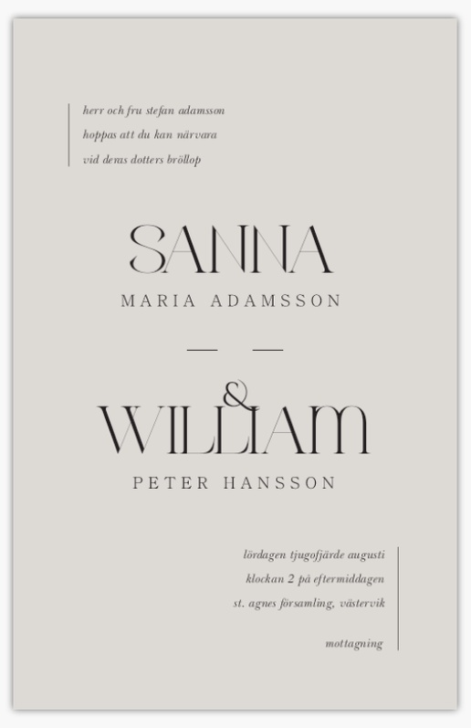 Förhandsgranskning av design för Designgalleri: Minimal Bröllopsinbjudningar, Enkelt 21.6 x 13.9 cm