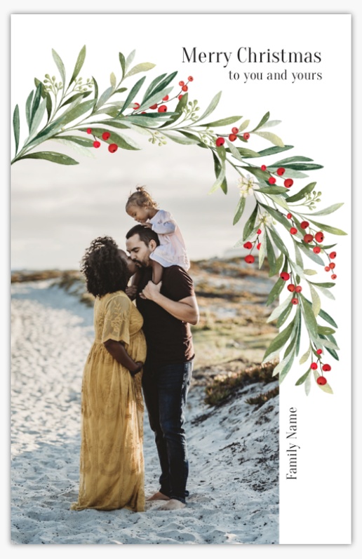 Design Preview for Traditional & Classic Christmas Cards Templates, Flat 4.6" x 7.2" 