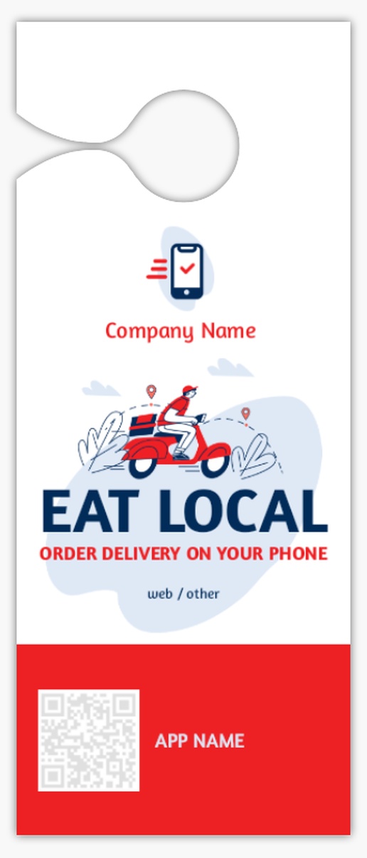 A restaurant delivery red gray design