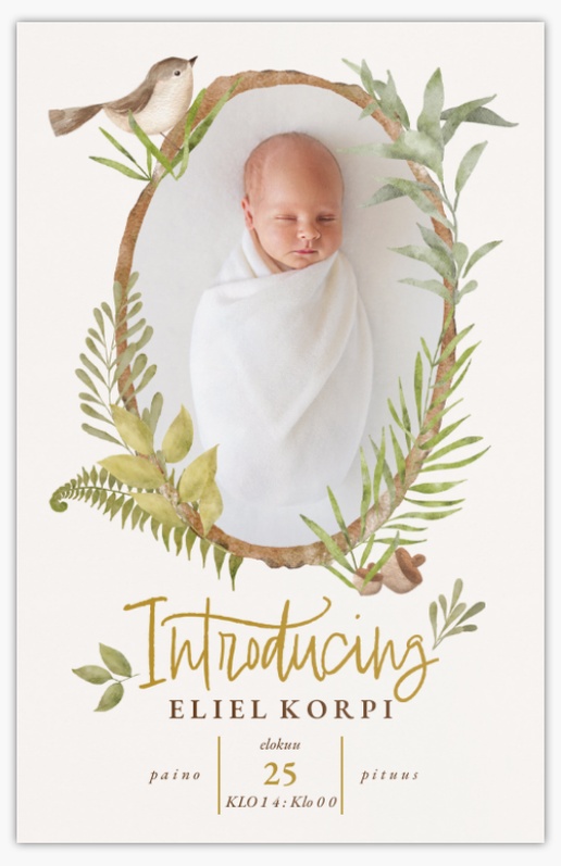 Mallin esikatselu Mallivalikoima: Rustiikki Vauvakortti, 18.2 x 11.7 cm