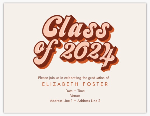 A grad party retro grad gray brown design for Graduation Announcements
