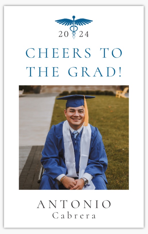 A cheers to the grad med school white blue design for Graduation Party with 1 uploads