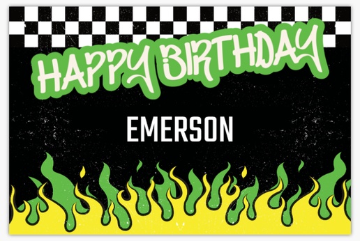A happy birthday skateboard birthday black green design for Child Birthday