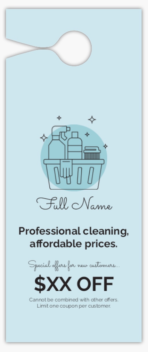 A cleaning supplies maid gray blue design