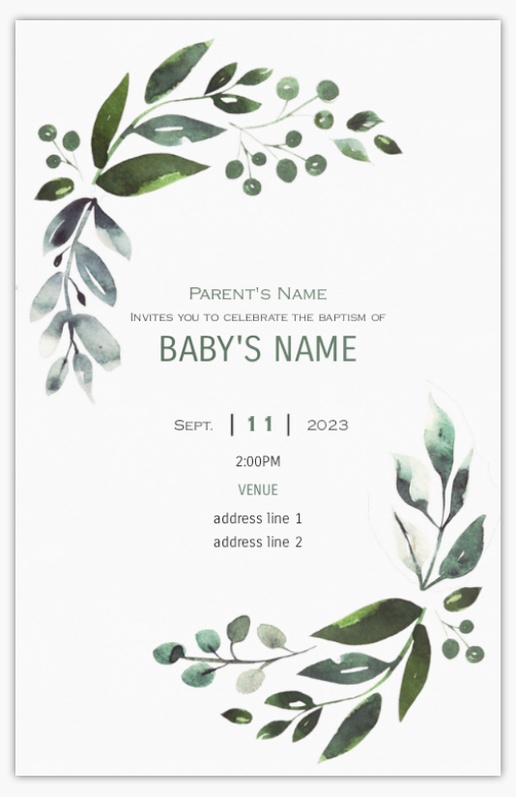 Design Preview for Religious, Christening & Baptism Invitations, 18.2 x 11.7 cm