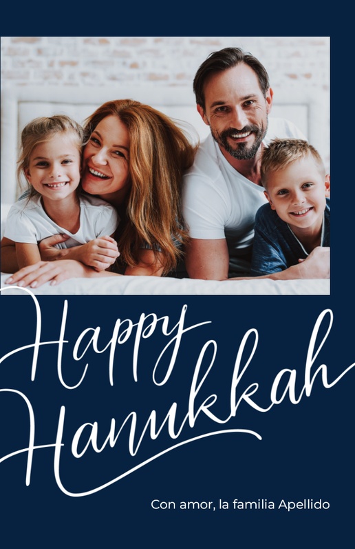 Un feliz hanukkah elegante diseño azul gris para Elegante con 1 imágenes