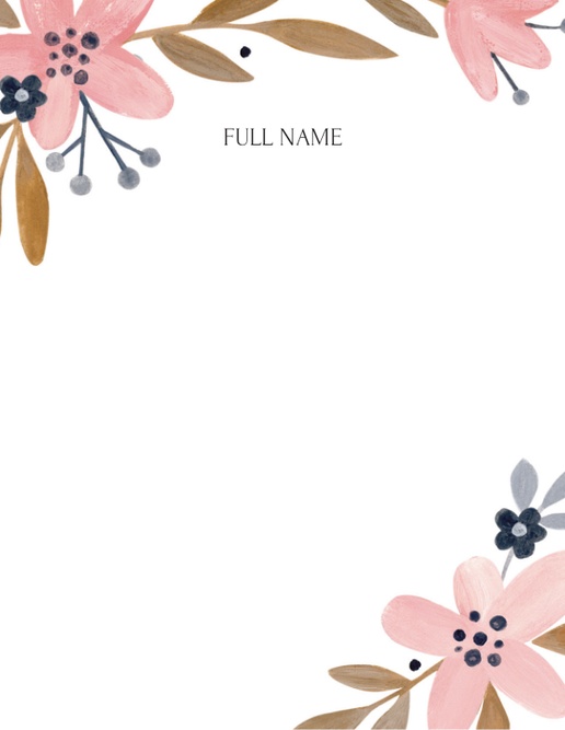 A botanicals blossoms white pink design for Theme