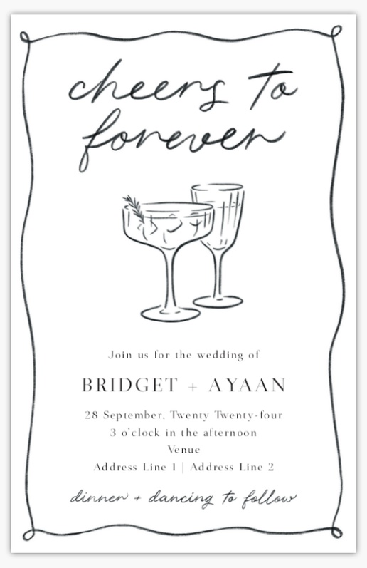 Design Preview for Design Gallery: Typographical Wedding Invitations, Flat 18.2 x 11.7 cm