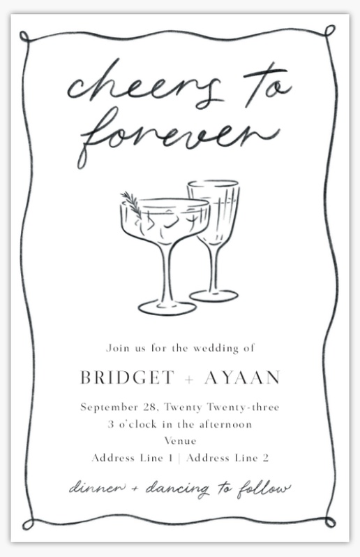 A cheers to forever cocktail white purple design for Theme