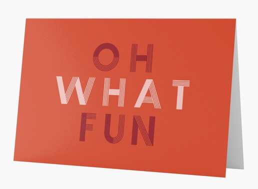 A bright and bold oh what fun typography red brown design for Holiday