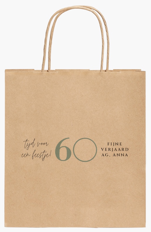 Voorvertoning ontwerp voor Ontwerpgalerij: Verjaardag Kraftpapieren tassen, 19 x 8 x 21 cm