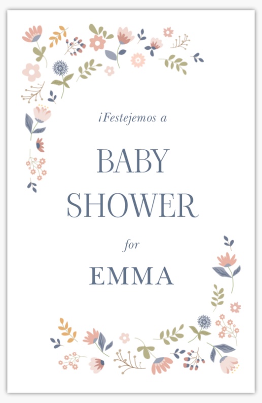 Un bebé baby shower para niñas diseño blanco gris para Bebés