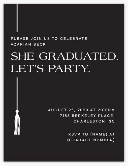 A graduation party tassel black gray design for Occasion