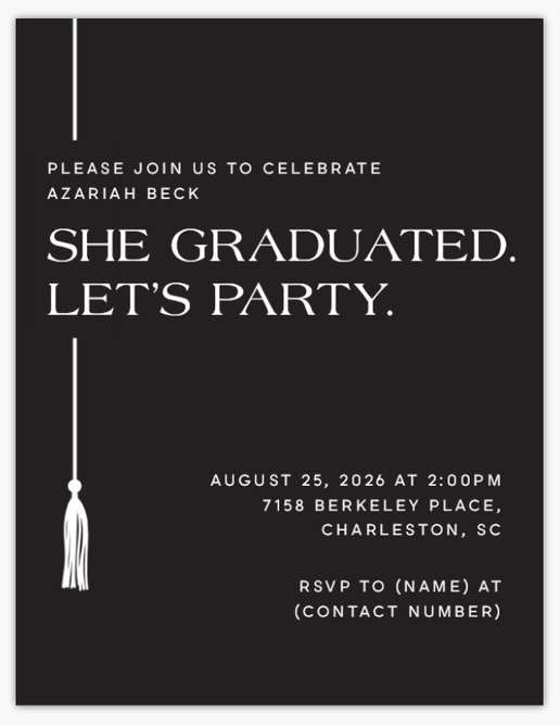 Design Preview for Graduation Party Invitations & Announcements Templates, 5.5" x 4" Flat