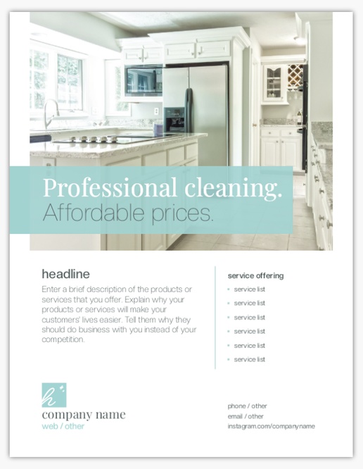 Design Preview for Cleaning Services Custom Flyers Templates, 8.5" x 11"