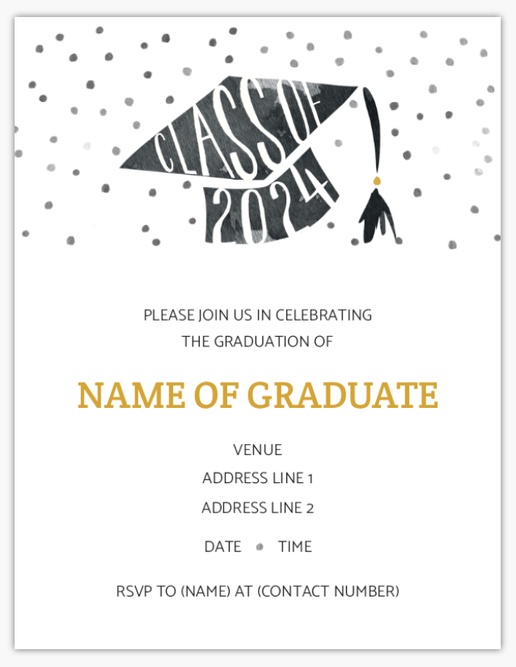 Design Preview for Design Gallery: Graduation Party Invitations & Announcements, 5.5" x 4" Flat