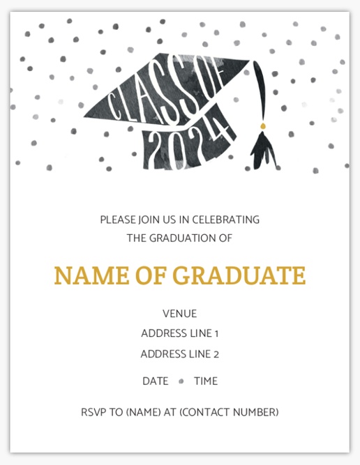 Design Preview for Graduation Party Invitations & Announcements Templates, 5.5" x 4" Flat