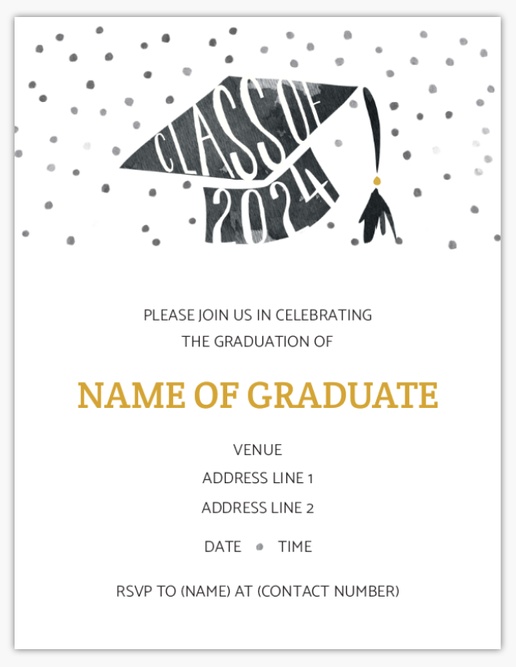 A fun grad white gray design for Graduation Party