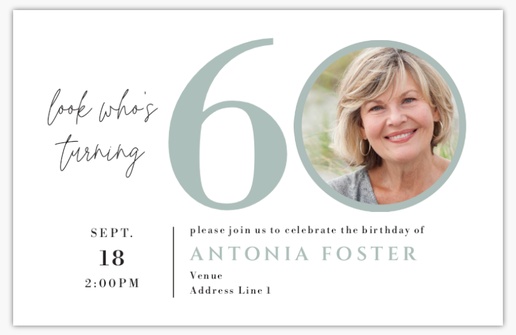 A 60 birthday white design for Adult Birthday with 1 uploads