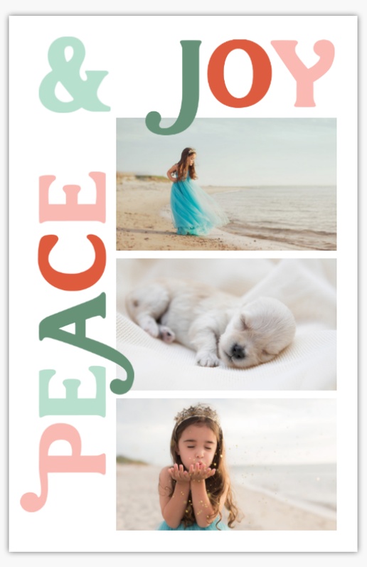 Design Preview for Design Gallery: Peace Christmas Cards, Folded 4.6" x 7.2" 