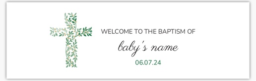 A greenery christening white gray design for Baby