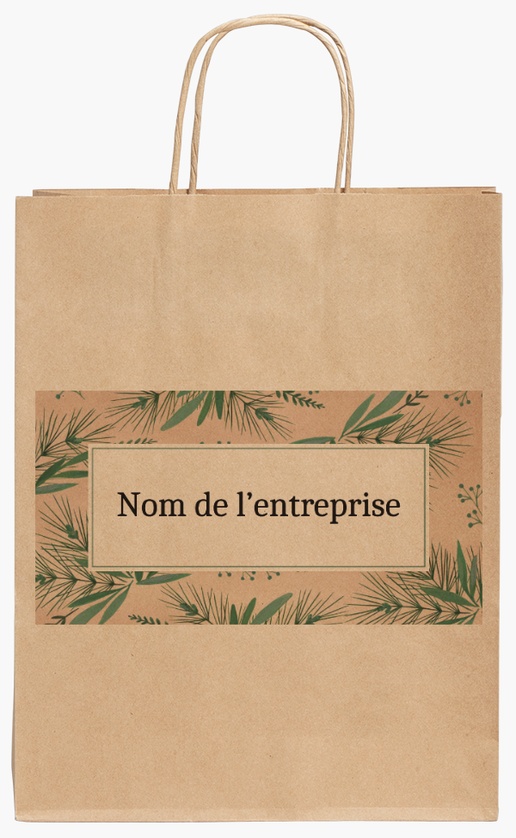 Aperçu du graphisme pour Galerie de modèles : sacs en papier kraft pour commerces et boutiques, 24 x 11 x 31 cm