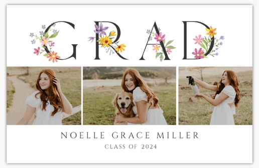 A garden flowers white brown design for Graduation with 3 uploads