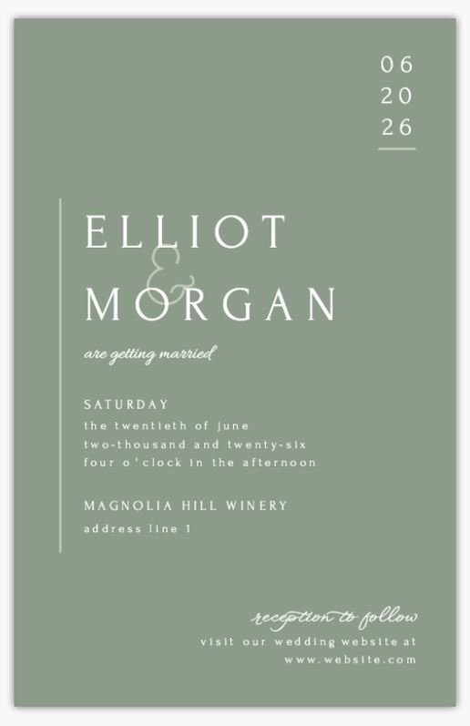 Design Preview for Design Gallery: Minimal Wedding Invitations, 4.6" x 7.2" Flat