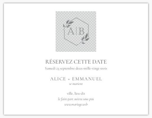 Aperçu du graphisme pour Galerie de modèles : cartes « save the date » pour minimal, 13,9 x 10,7 cm