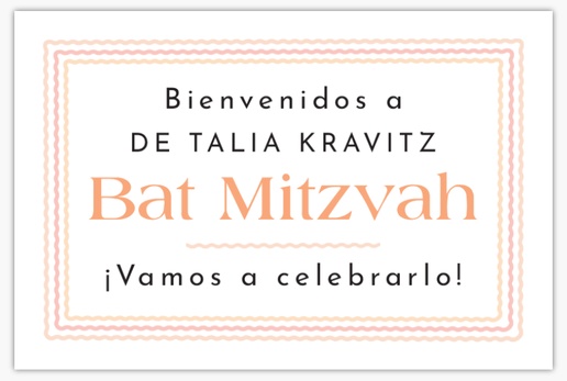 Un cumpleaños judío bat mitzvah diseño crema rosa para Bar y Bat Mitzvá