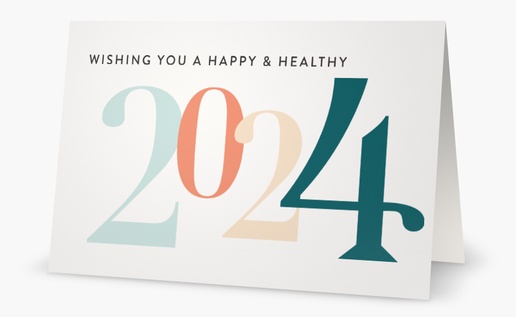 Un feliz y saludable año nuevo tipografía diseño blanco crema para Saludos 