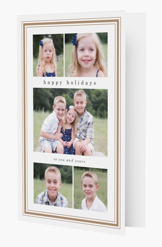 A multiphoto white and gold white design for Greeting with 5 uploads