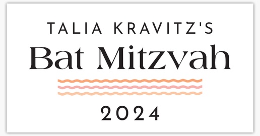 A jewish scalloped frame gray pink design for Bar & Bat Mitzvah