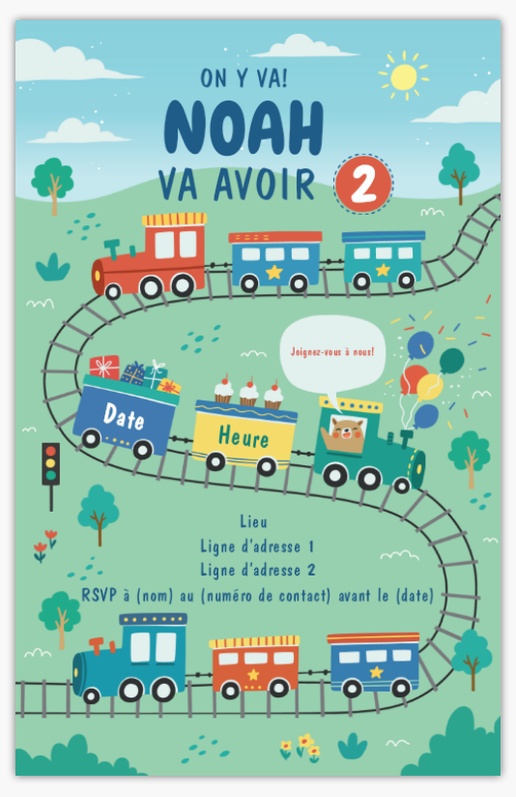 Aperçu du graphisme pour Galerie de modèles : Faire-part et invitations, Anniversaire d'enfants, 4,6 x 7,2 po Non pliées