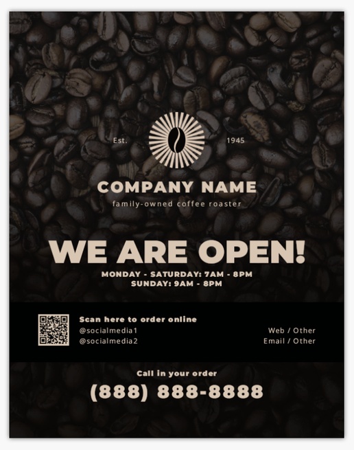 Design Preview for Coffee Shops Aluminum A-Frame Signs Templates, 1 Insert - No Frame 22" x 28"