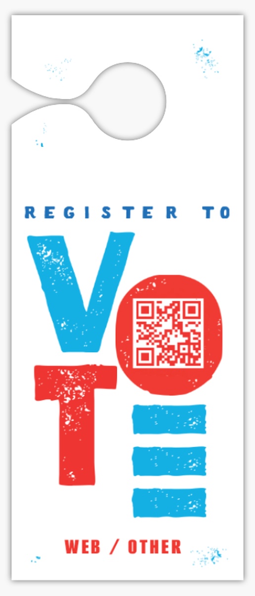 A Politics voter registration white blue design for Election