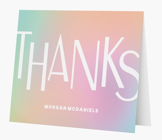 Design Preview for Design Gallery: Bold & Colorful Custom Thank You Cards, Folded 5.5" x 4"