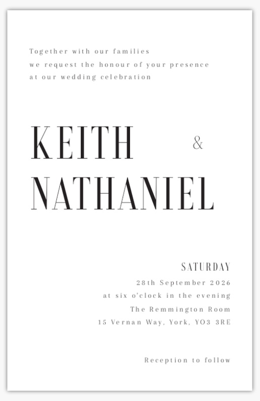 Design Preview for Design Gallery: Traditional & Classic Wedding Invitations, Flat 21.6 x 13.9 cm